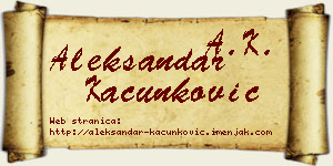 Aleksandar Kačunković vizit kartica